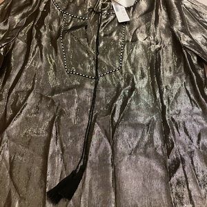 J crew lame gold popover blouse